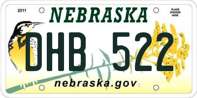 NE license plate DHB522
