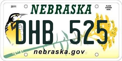 NE license plate DHB525
