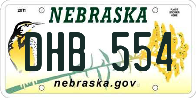 NE license plate DHB554
