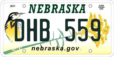 NE license plate DHB559