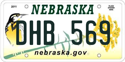 NE license plate DHB569
