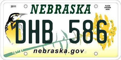 NE license plate DHB586