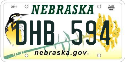 NE license plate DHB594