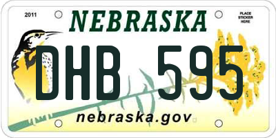 NE license plate DHB595