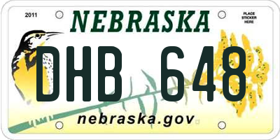 NE license plate DHB648