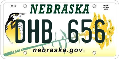 NE license plate DHB656