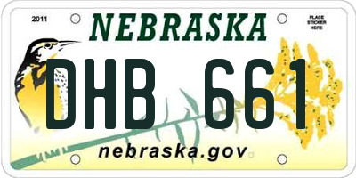 NE license plate DHB661
