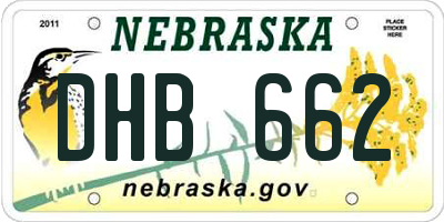 NE license plate DHB662