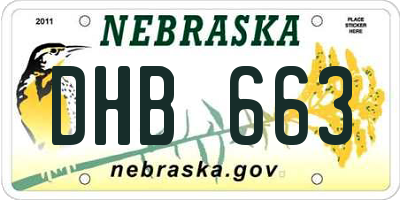 NE license plate DHB663