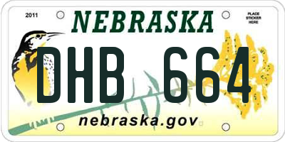 NE license plate DHB664