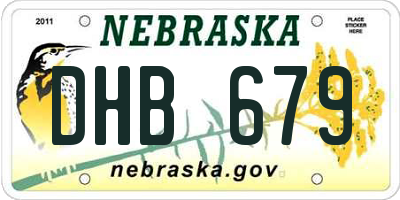 NE license plate DHB679