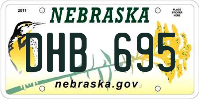NE license plate DHB695