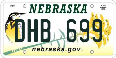 NE license plate DHB699