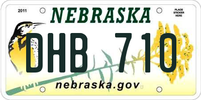 NE license plate DHB710