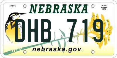 NE license plate DHB719