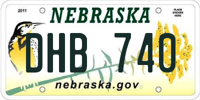 NE license plate DHB740