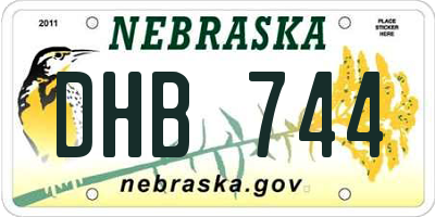 NE license plate DHB744