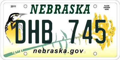 NE license plate DHB745
