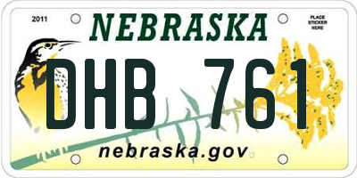 NE license plate DHB761