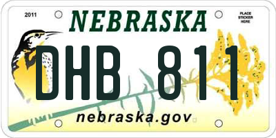 NE license plate DHB811