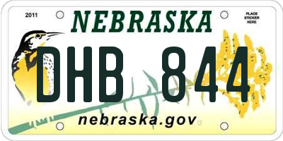NE license plate DHB844