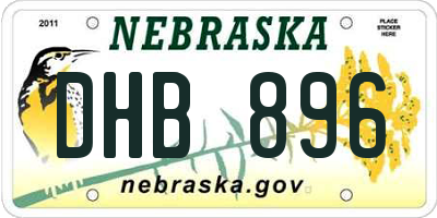 NE license plate DHB896