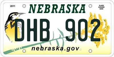 NE license plate DHB902