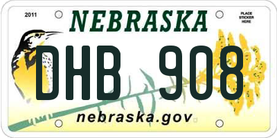 NE license plate DHB908