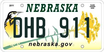 NE license plate DHB911