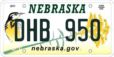 NE license plate DHB950
