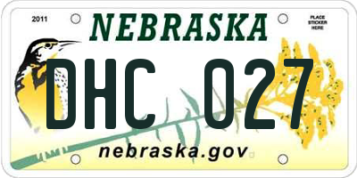 NE license plate DHC027