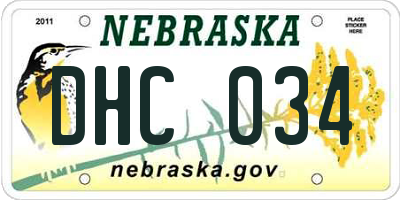 NE license plate DHC034