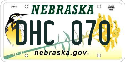 NE license plate DHC070