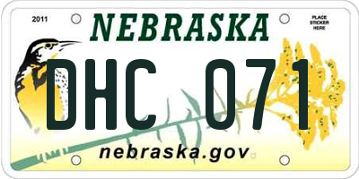 NE license plate DHC071