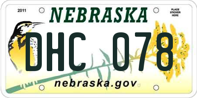 NE license plate DHC078