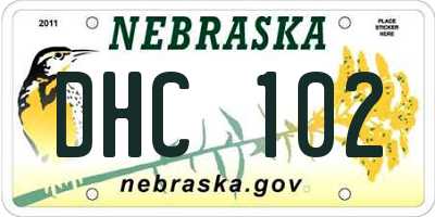 NE license plate DHC102