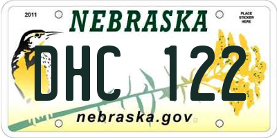 NE license plate DHC122
