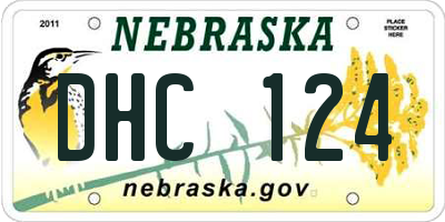 NE license plate DHC124