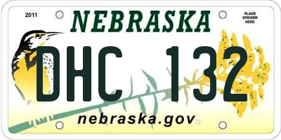 NE license plate DHC132