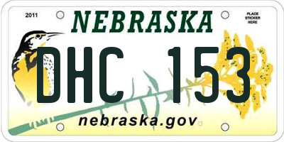 NE license plate DHC153