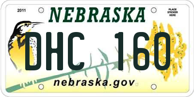 NE license plate DHC160