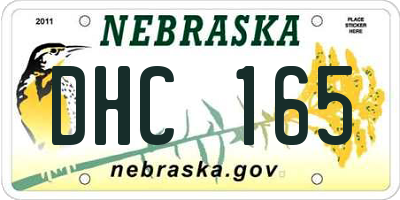 NE license plate DHC165