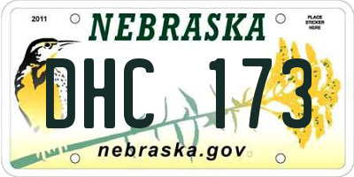 NE license plate DHC173