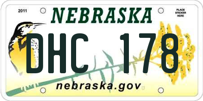 NE license plate DHC178