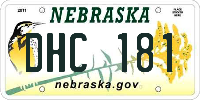 NE license plate DHC181