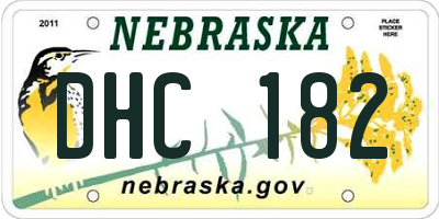 NE license plate DHC182