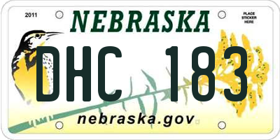 NE license plate DHC183