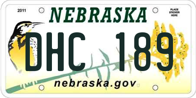 NE license plate DHC189