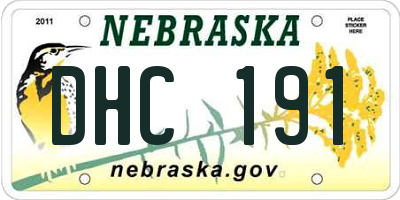 NE license plate DHC191