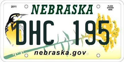 NE license plate DHC195